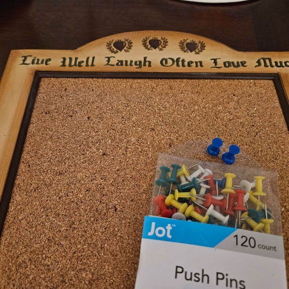 cork board with push pins for notes reminders or anything! - Picture 2 of 7